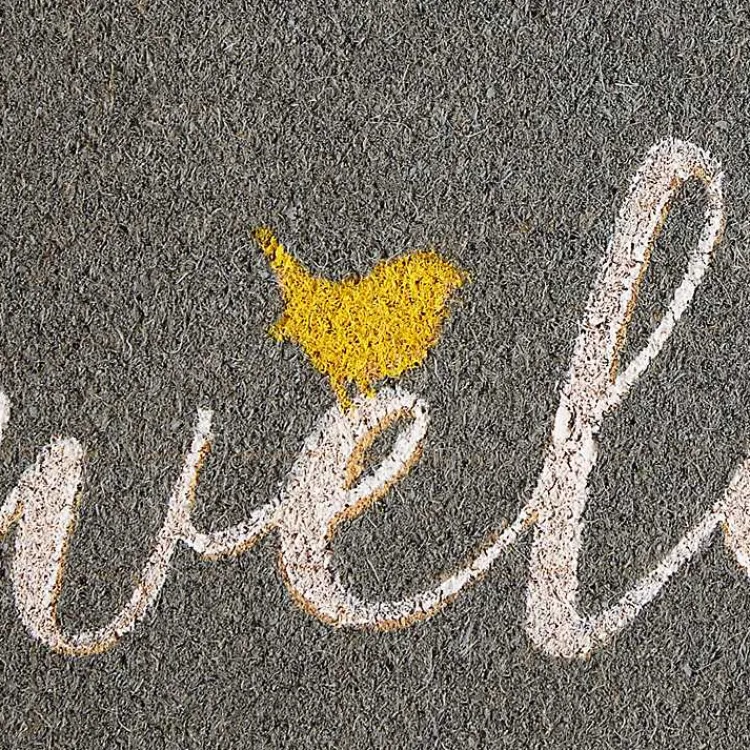 Doormats-Kirklands Home Gray Welcome Bird Coir Doormat