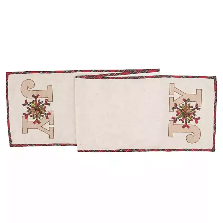 Table Linens-Kirklands Home Neutral Joy Christmas Table Runner Tan