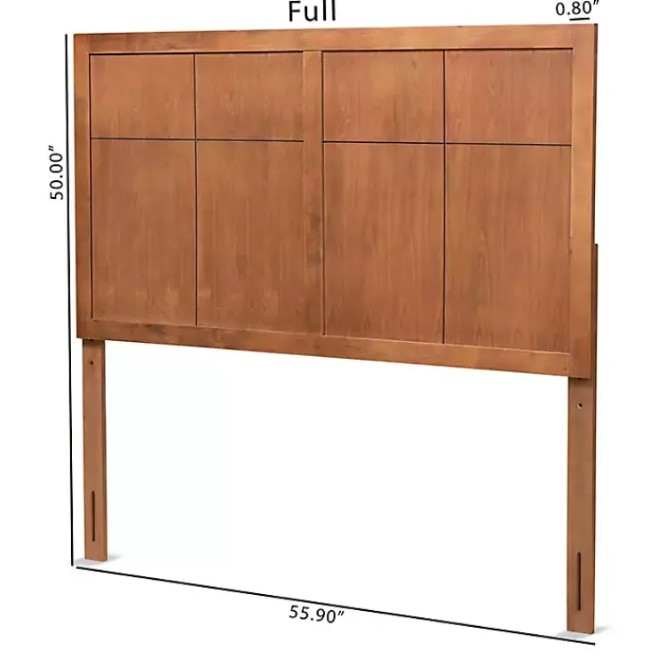 Beds & Headboards-Kirklands Home Ash Walnut Wood Panel Full Headboard Brown