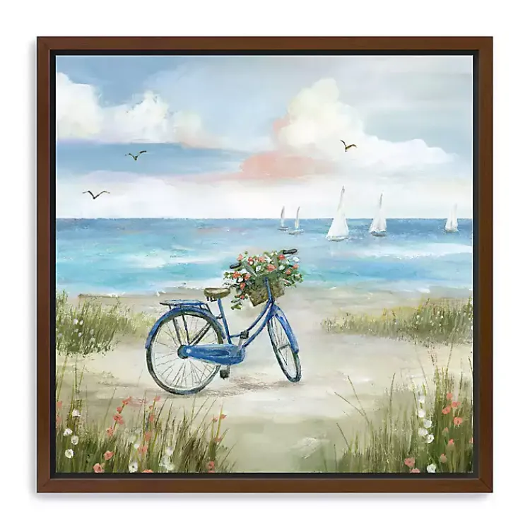Framed Art-Kirklands Home Beach Bike Bliss Framed Canvas Art Print