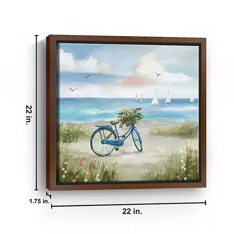 Framed Art-Kirklands Home Beach Bike Bliss Framed Canvas Art Print