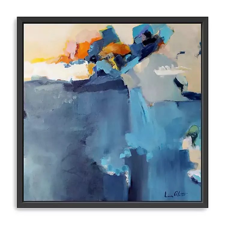 Canvas Art-Kirklands Home Dizzy at the Edge Framed Canvas Art Print Blue