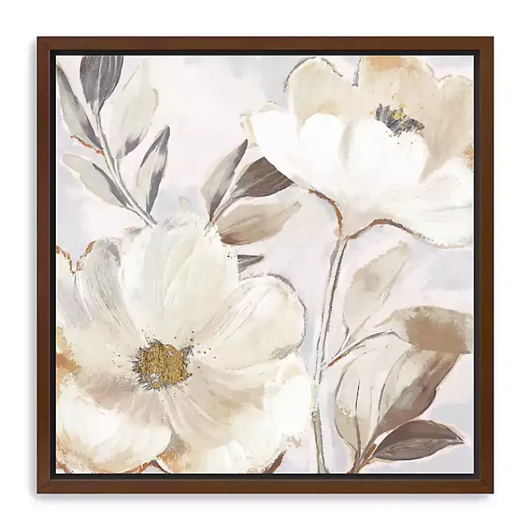 Framed Art-Kirklands Home Whisper White Florals Framed Canvas Art Print