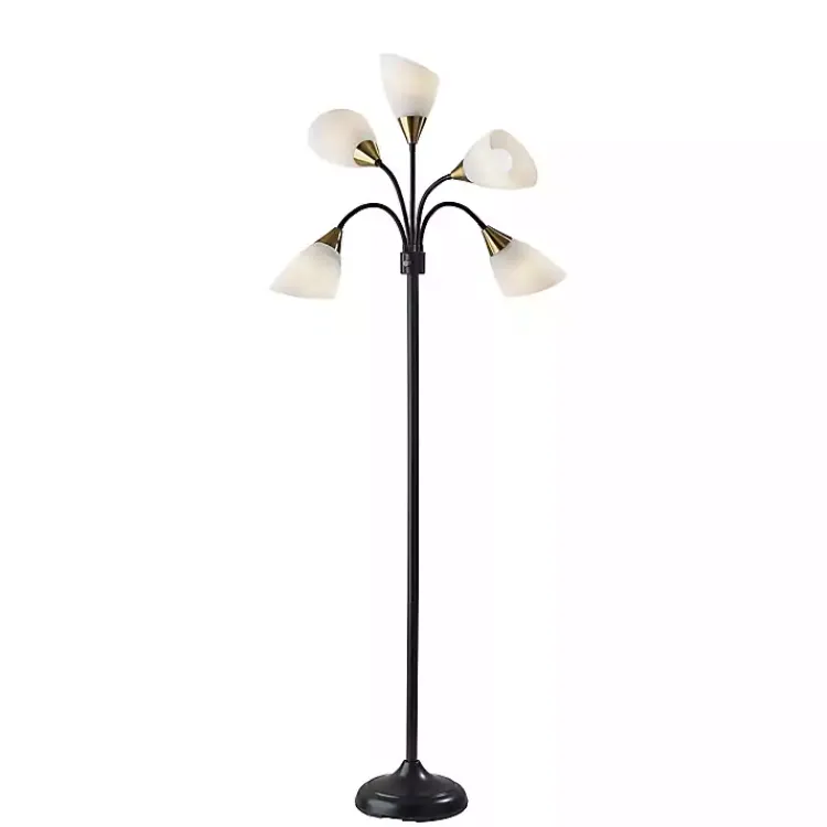 Floor Lamps-Kirklands Home Black 5-Light Adjustable Tree Floor Lamp