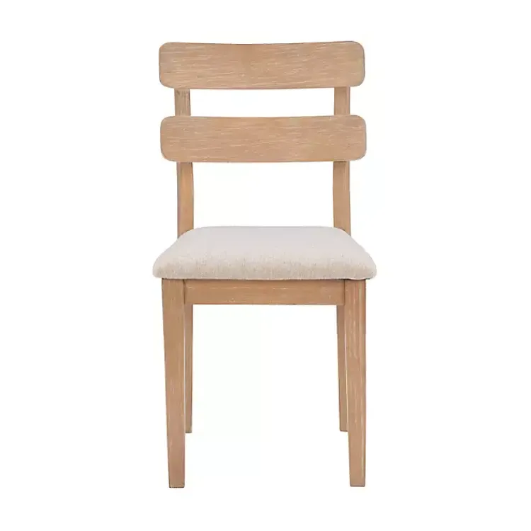 Dining Chairs-Kirklands Home Natural Wood Slatted Back Dining Chairs, Set of 2 Gray