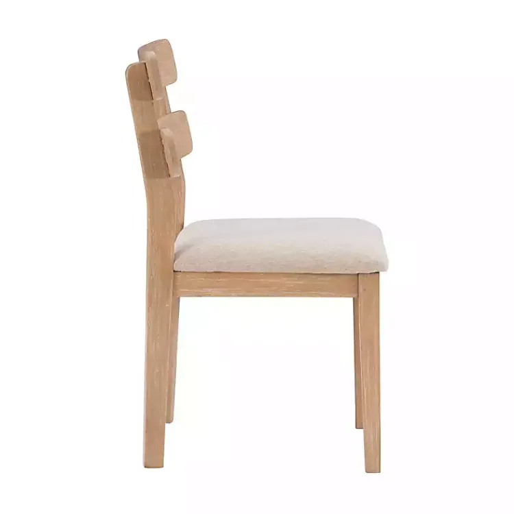 Dining Chairs-Kirklands Home Natural Wood Slatted Back Dining Chairs, Set of 2 Gray