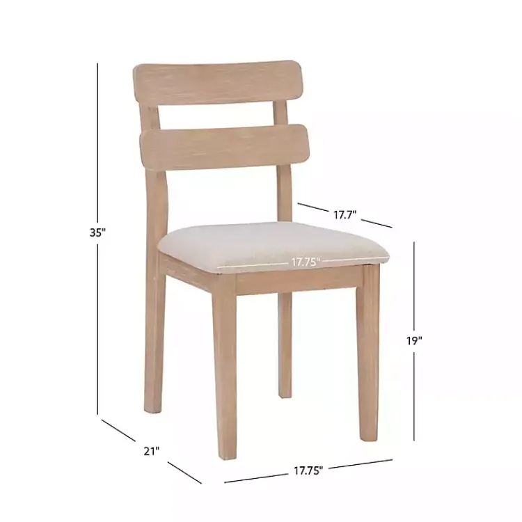 Dining Chairs-Kirklands Home Natural Wood Slatted Back Dining Chairs, Set of 2 Gray