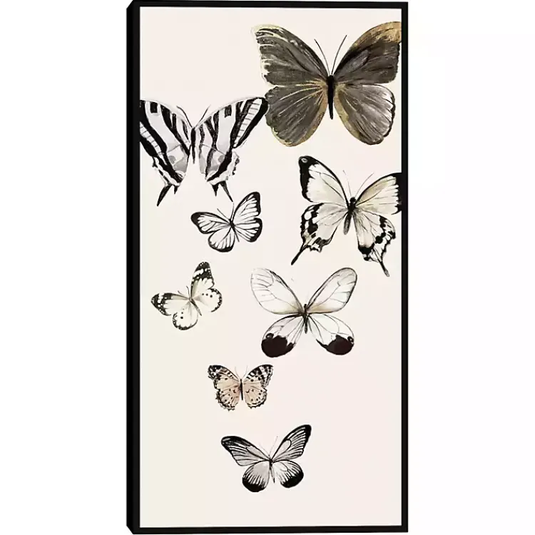 Framed Art-Kirklands Home Neutral Butterflies Framed Canvas Art Print