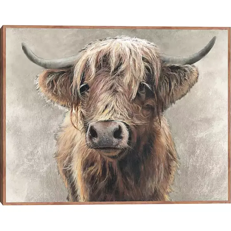 Framed Art-Kirklands Home Highland Portrait Framed Canvas Art Print Brown