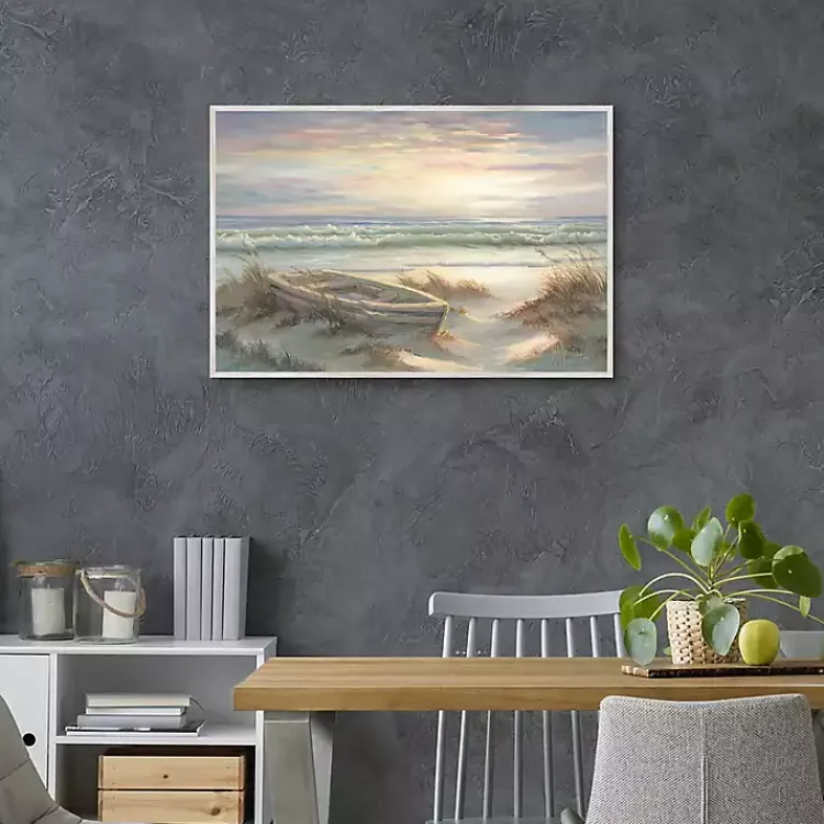 Framed Art-Kirklands Home Old Rowboat on the Shore Framed Canvas Art Print