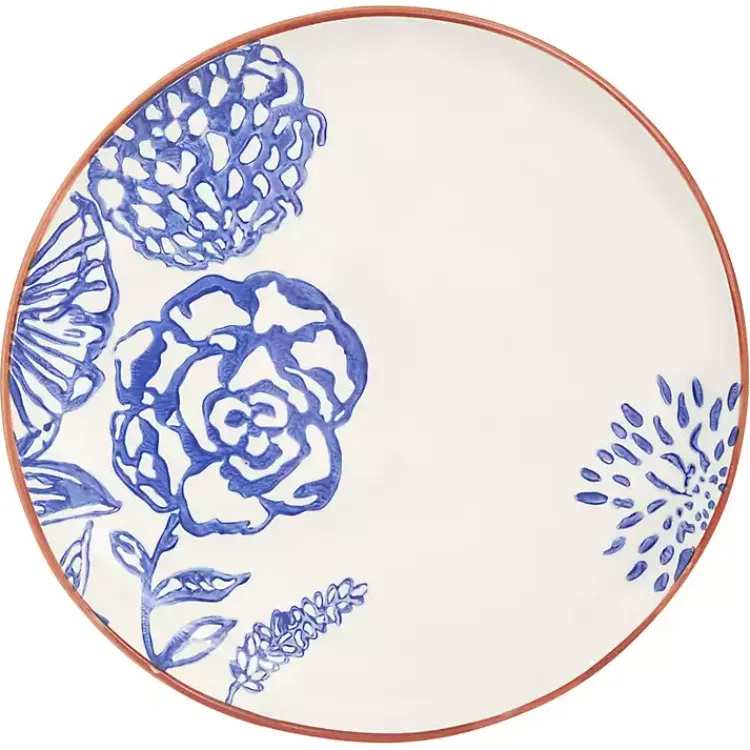 Dinnerware-Kirklands Home Ivory and Blue Floral 16-pc. Dinnerware Set
