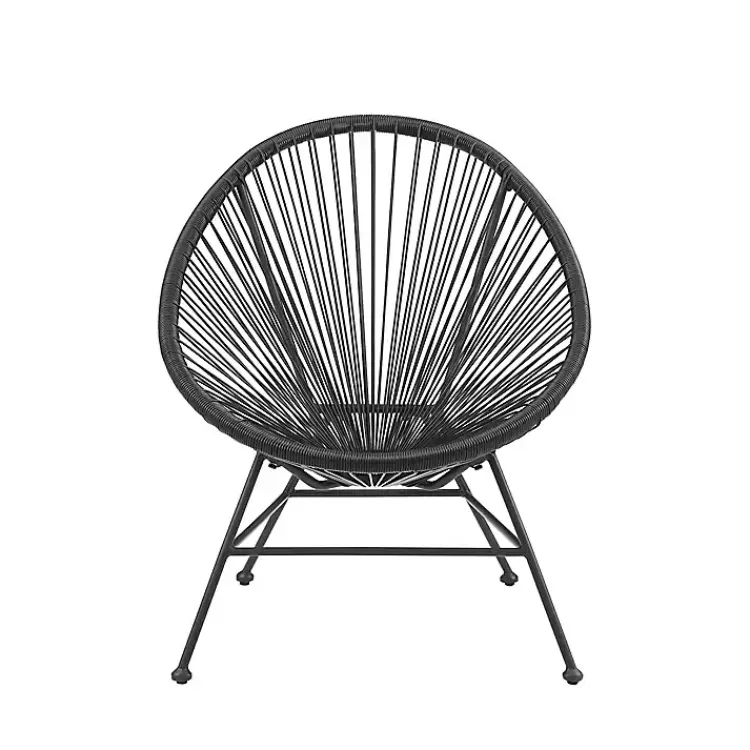 Outdoor Seating-Kirklands Home Metal Wicker Outdoor Chair Black
