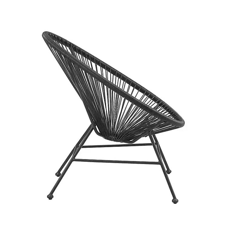Outdoor Seating-Kirklands Home Metal Wicker Outdoor Chair Black