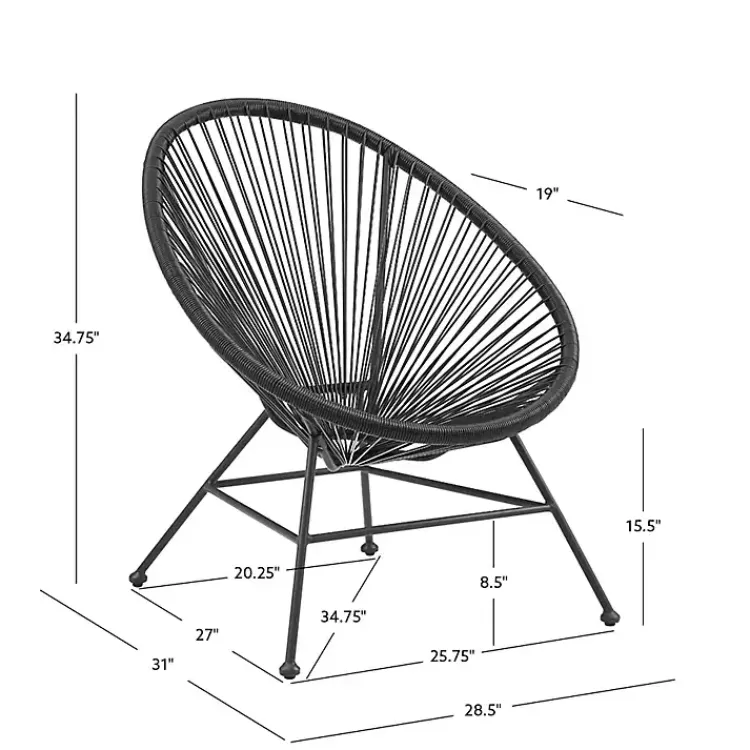 Outdoor Seating-Kirklands Home Metal Wicker Outdoor Chair Black