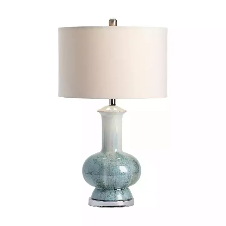 Table Lamps-Kirklands Home Blue and Ombre Ceramic Table Lamp White