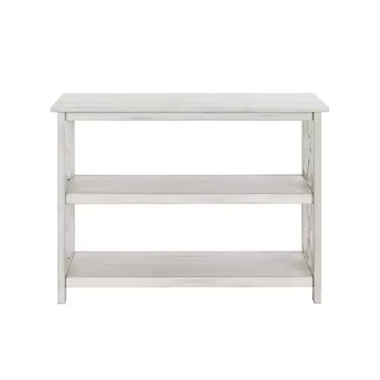 Console Tables-Kirklands Home Antique washed Wood Console Table White