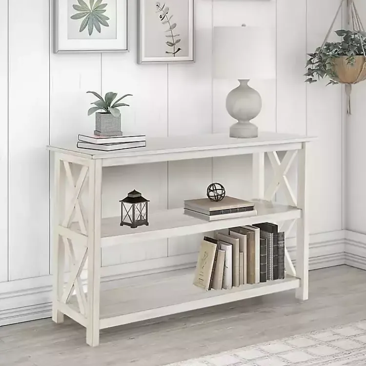 Console Tables-Kirklands Home Antique washed Wood Console Table White