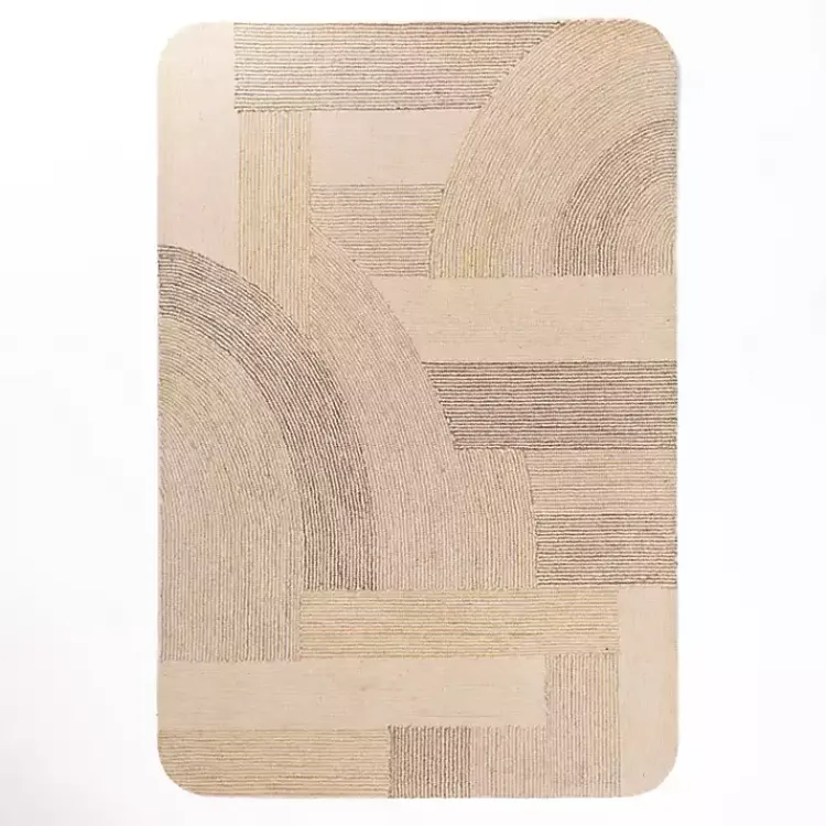 Area Rugs-Kirklands Home Merced Rounded Corners Area Rug, 7x9 Tan