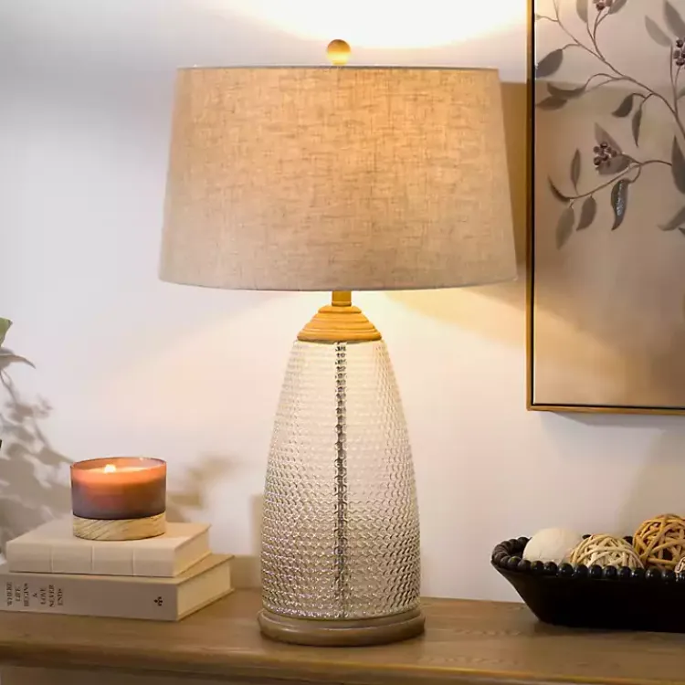 Table Lamps-Kirklands Home Hobnail Glass Table Lamp Tan