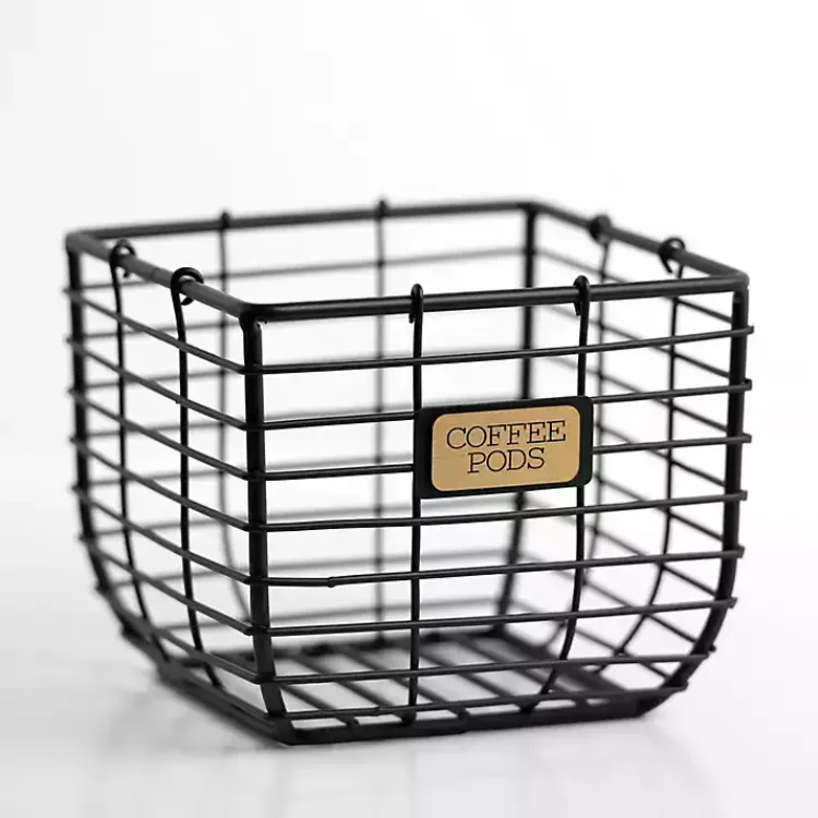 Kitchen Storage-Kirklands Home Metal Coffee Pod Basket Black