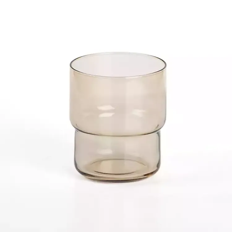 Glassware & Drinkware-Kirklands Home Wheat Angle Stackable Short Tumbler Tan