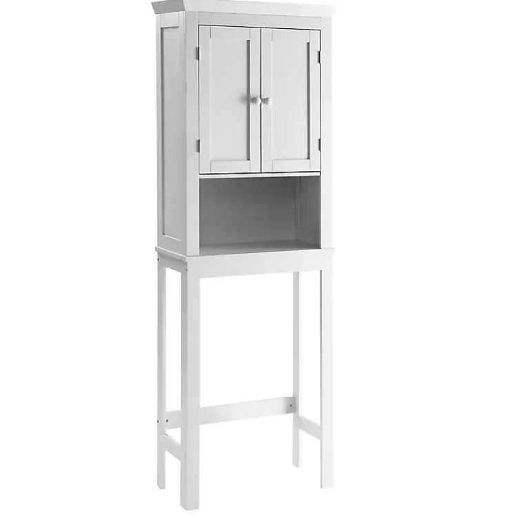 Bathroom Furniture-Kirklands Home Wood Bathroom Storage Cabinet White