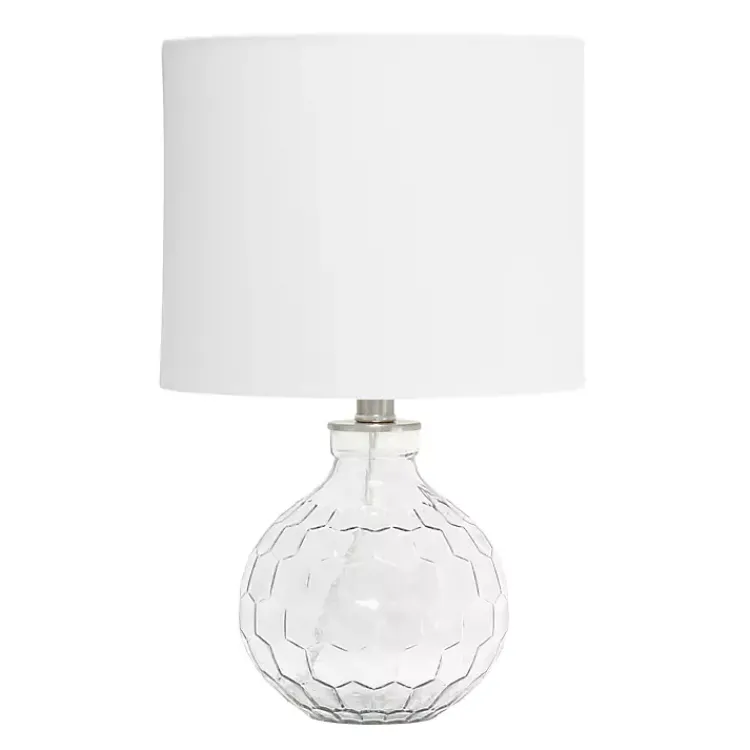 Table Lamps-Kirklands Home Clear Glass Honeycomb Table Lamp White
