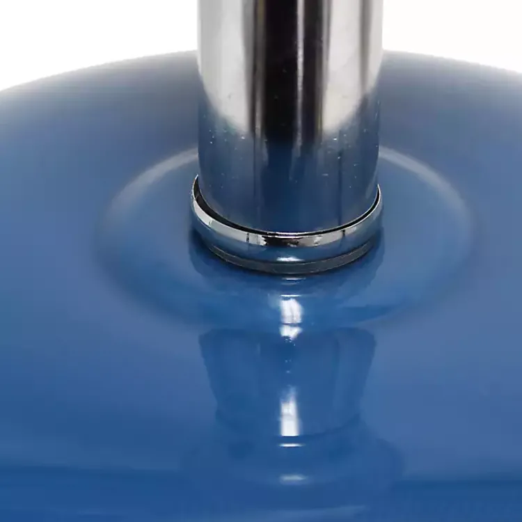 Table Lamps-Kirklands Home Navy Glass Short Oval Table Lamp Blue