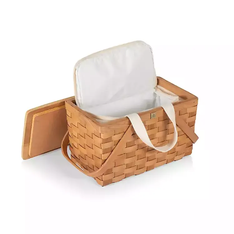 Serving & Entertaining-Kirklands Home Wicker Picnic Basket with Removable Cooler