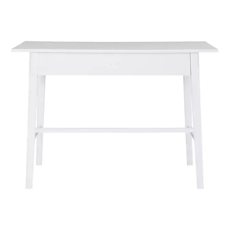 Office Furniture-Kirklands Home Dark Wood 1-Drawer Midcentury Modern Desk Brown