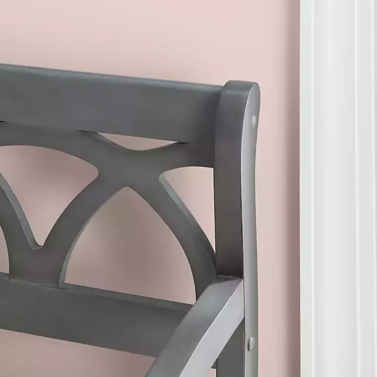 Benches & Ottomans-Kirklands Home Gray Wood Upholstered Storage Bench