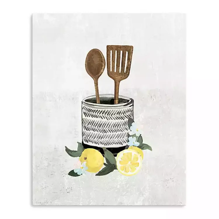 Canvas Art-Kirklands Home Lemon Kitchen Utensils Canvas Art Print
