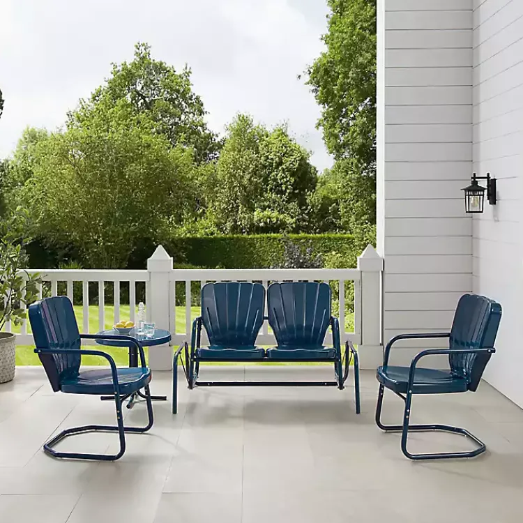 Outdoor Sets-Kirklands Home Navy Clamshell 4-pc. Outdoor Furniture Set Blue