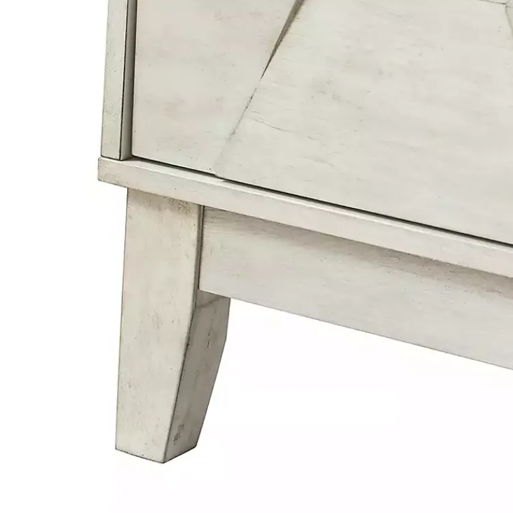 Cabinets & Sideboards-Kirklands Home Wood Geometric 4-Door Cabinet White