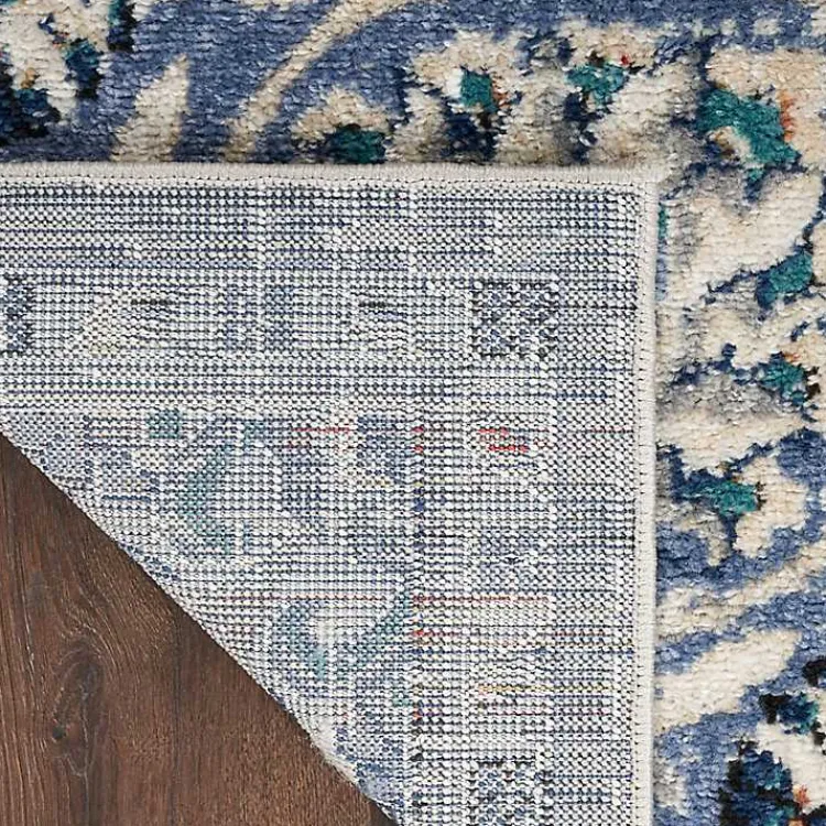 Area Rugs-Kirklands Home Faded Gray & Blue Floral Medallion Area Rug, 5x7