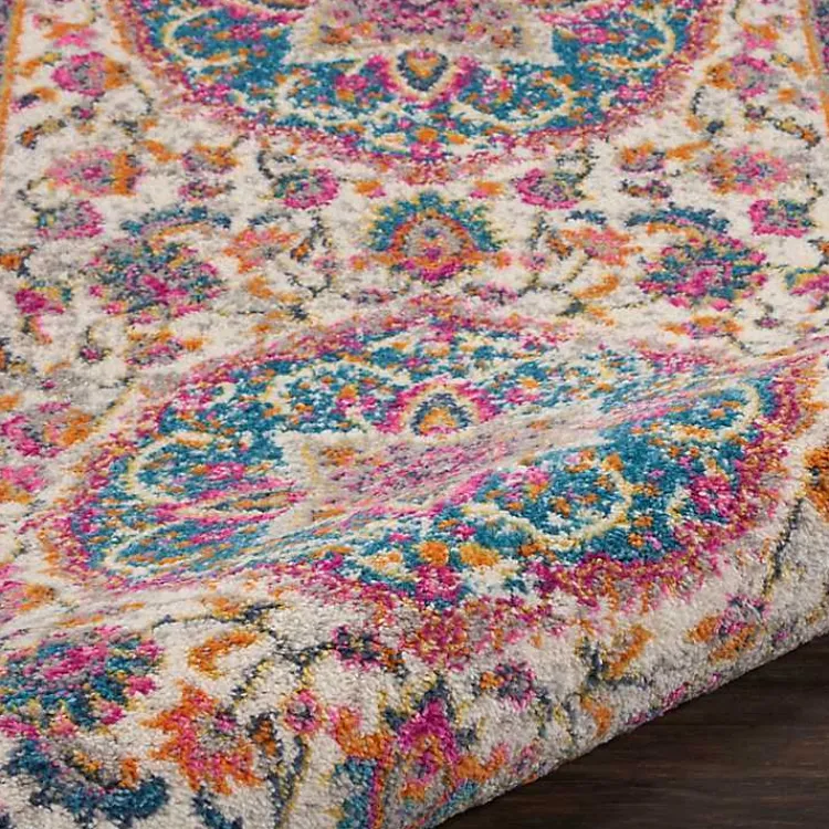 Area Rugs-Kirklands Home Ivory & Multi Floral Medallion Area Rug, 6x9