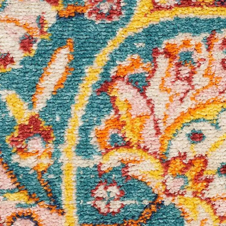 Area Rugs-Kirklands Home Navy & Multi Floral Medallion Area Rug, 5x7