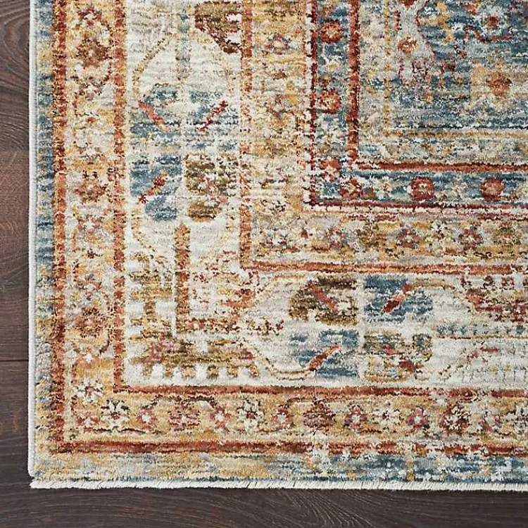 Area Rugs-Kirklands Home Blue Distressed Multi Medallion Area Rug, 5x7