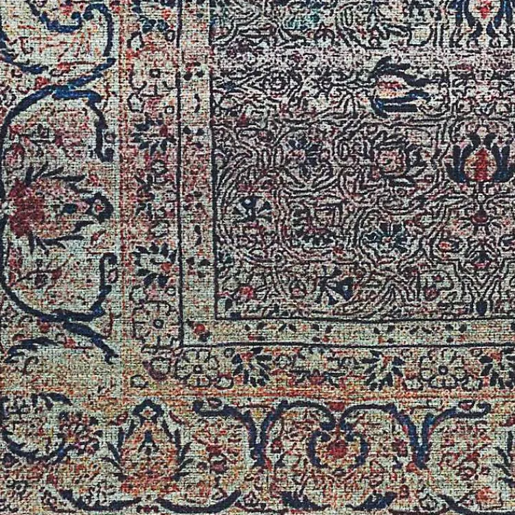 Area Rugs-Kirklands Home Dark Vintage Floral Washable Area Rug, 7x9 Gray