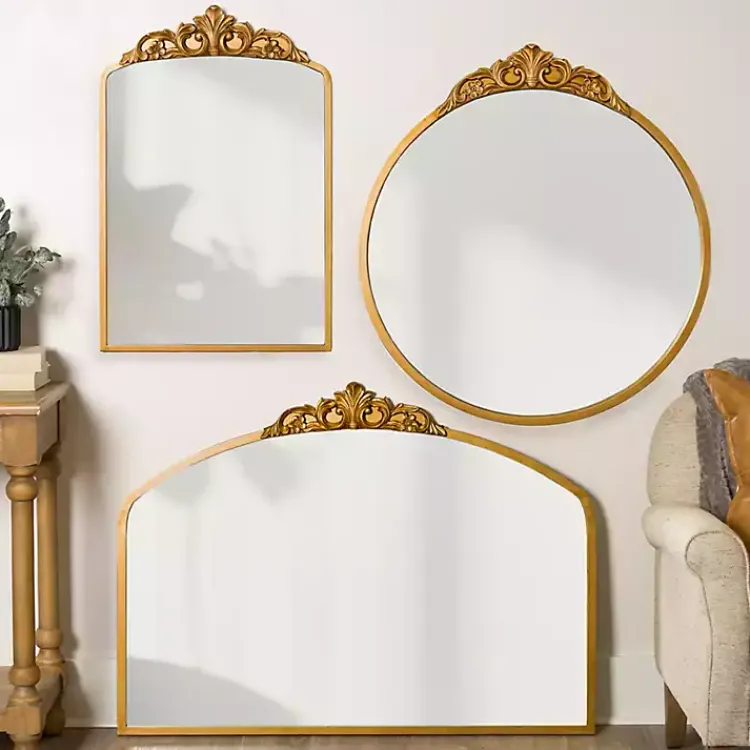 Decorative Mirrors-Kirklands Home Gold Lana Half Arch Ornate Wall Mirror