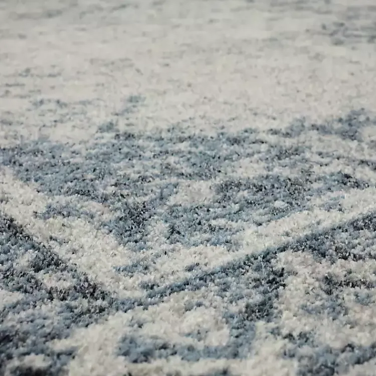 Area Rugs-Kirklands Home Blue and Cream Blackwell Runner, 2x8