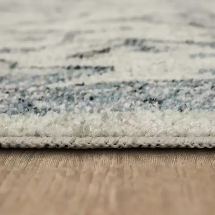 Area Rugs-Kirklands Home Blue and Cream Granary Runner, 2x8