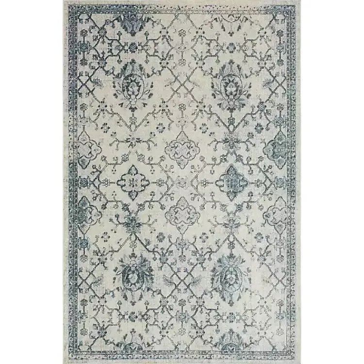 Area Rugs-Kirklands Home Blue and Cream Granary Area Rug, 6x9
