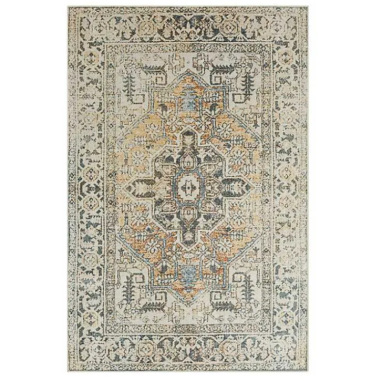 Area Rugs-Kirklands Home Wilcox Medallion Area Rug, 6x9 Ivory
