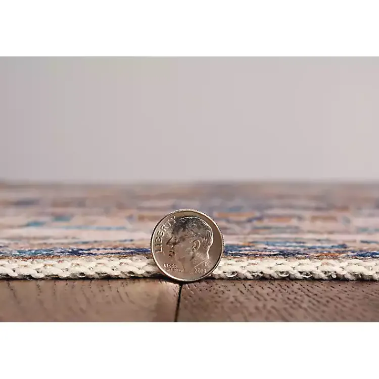 Area Rugs-Kirklands Home Ivory and Gold Julian Washable Area Rug, 5x7