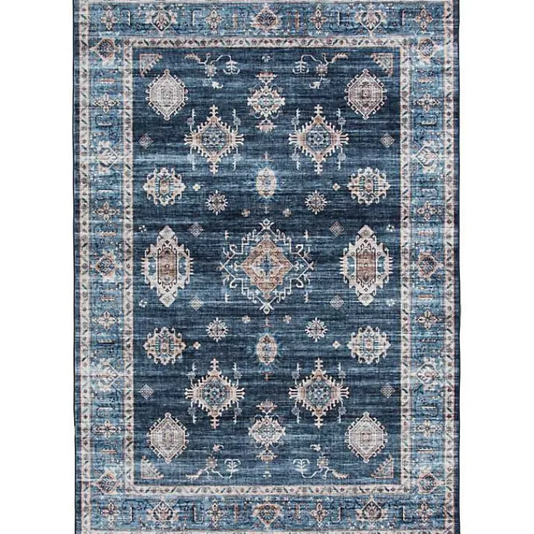 Area Rugs-Kirklands Home Navy Blue Decorative Washable Area Rug