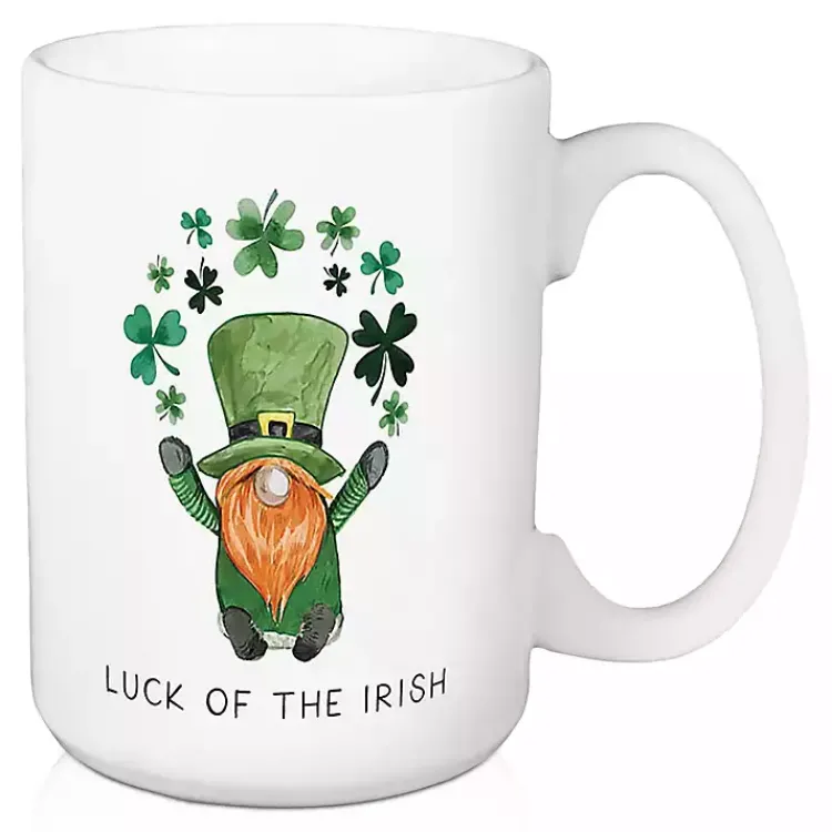 Glassware & Drinkware-Kirklands Home Luck of the Irish Shamrocks Mugs, Set of 2