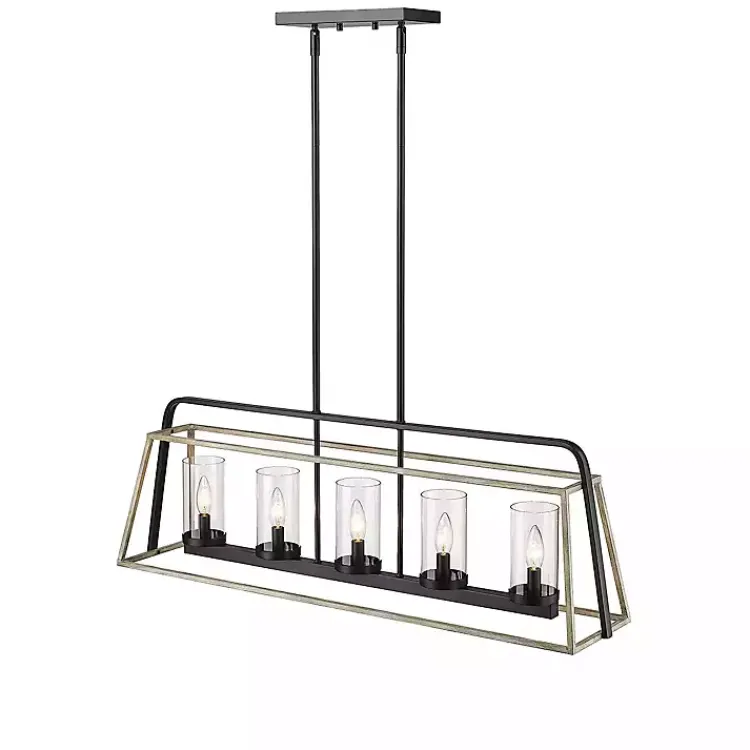 Chandeliers & Pendant Lighting-Kirklands Home Rustic Gray and Black Open Chandelier