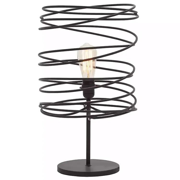 Table Lamps-Kirklands Home Metal Swirl Table Lamp Black