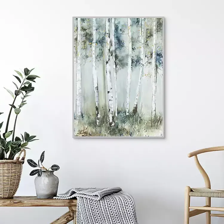 Canvas Art-Kirklands Home Birch Blue Forest Framed Canvas Art Print